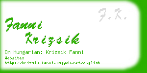 fanni krizsik business card